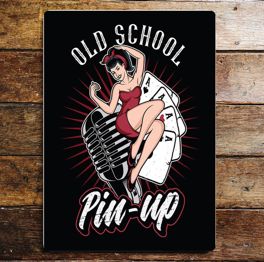 Old school pin up club singer cards | Metal Sign plaque