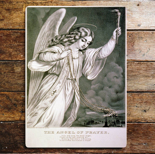 The Angel Of Prayer Metal Wall Sign