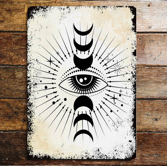 Eye Sky Moons mystical | Metal Wall Sign Plaque