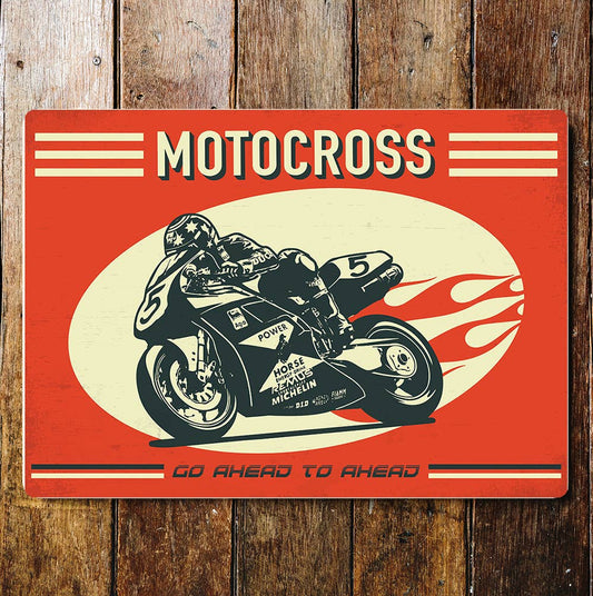 Motocross Motorbike Go Head To Head | Metal Sign Plaque