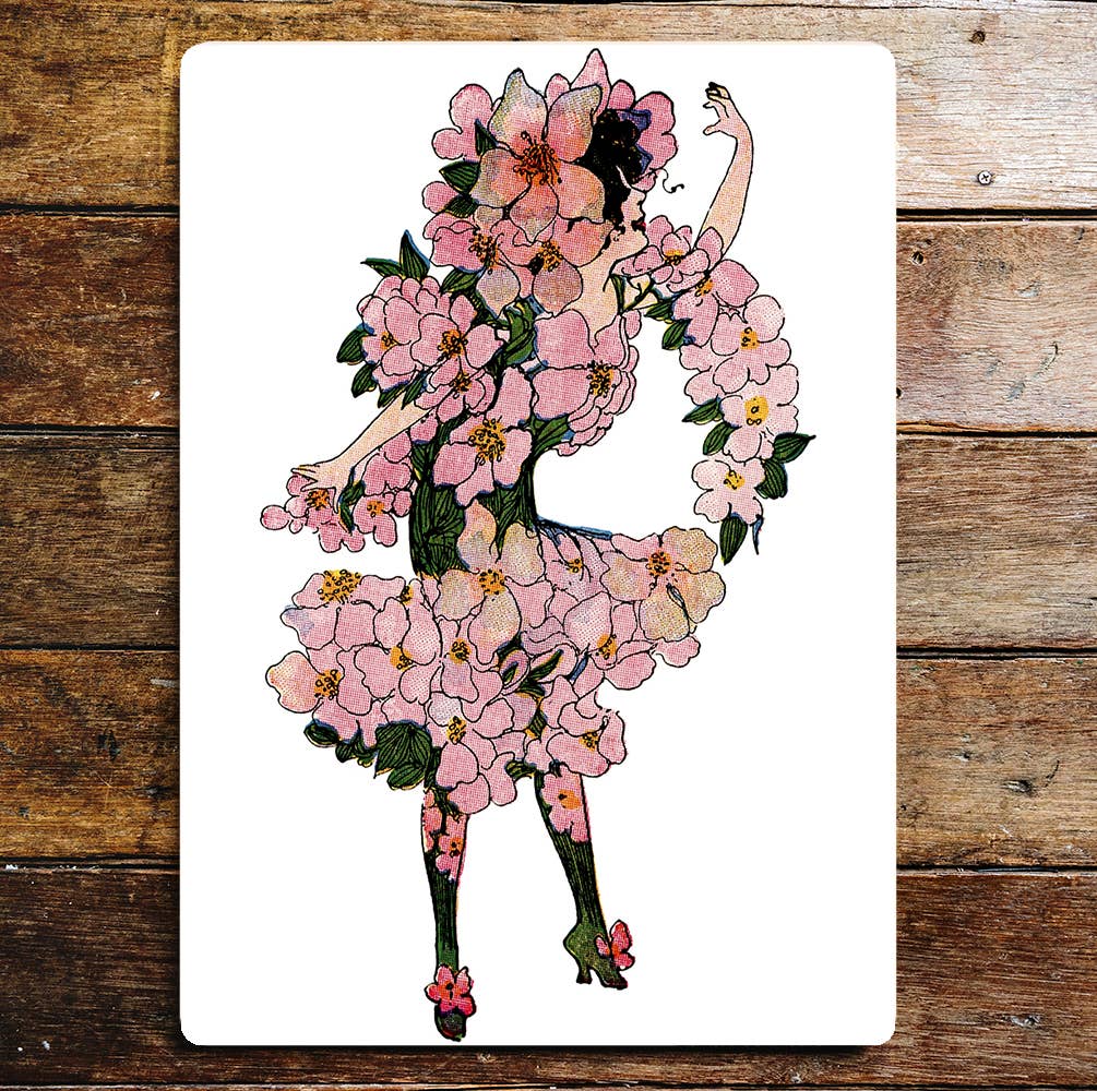 Flower Girl Pink Flower Dress | Metal Sign Plaque