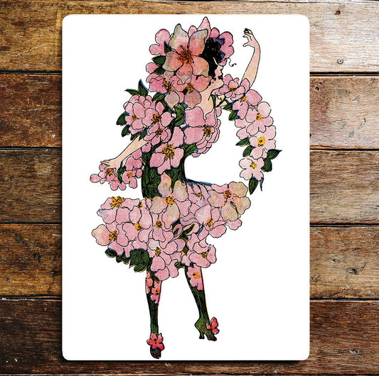Flower Girl Pink Flower Dress | Metal Sign Plaque