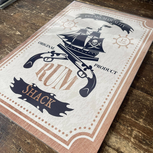 Rum Bar Tin Sign, Rum Shack Metal Sign Plaque