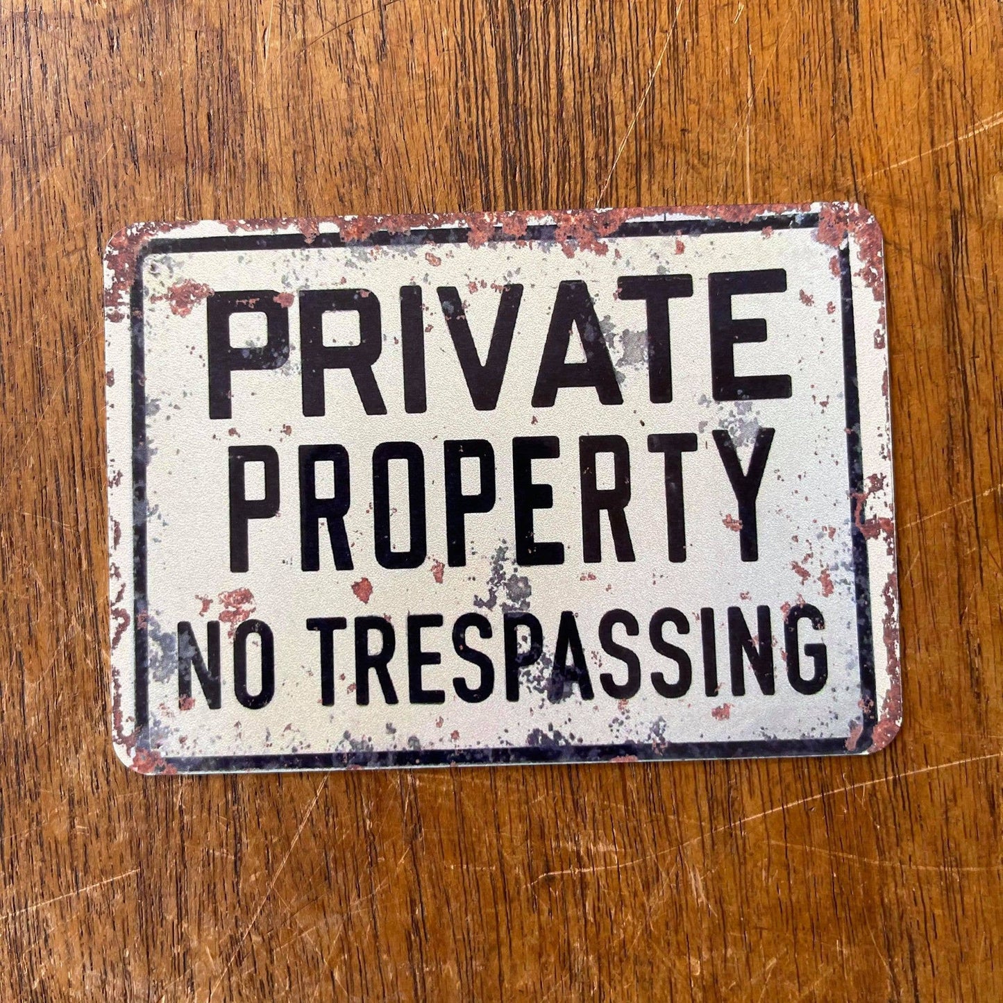 Private Property No Trespassing Metal Sign Plaque