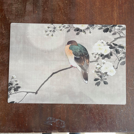 Japanese Bird Vintage Botanical Plant | Metal Sign