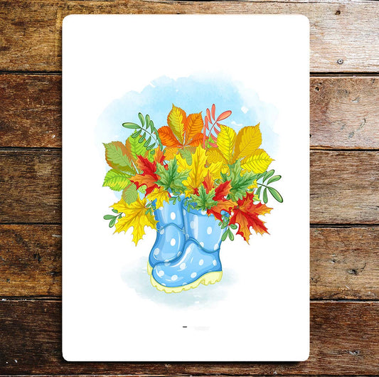Wellington boots autumn  wall art | Metal Sign Plaque