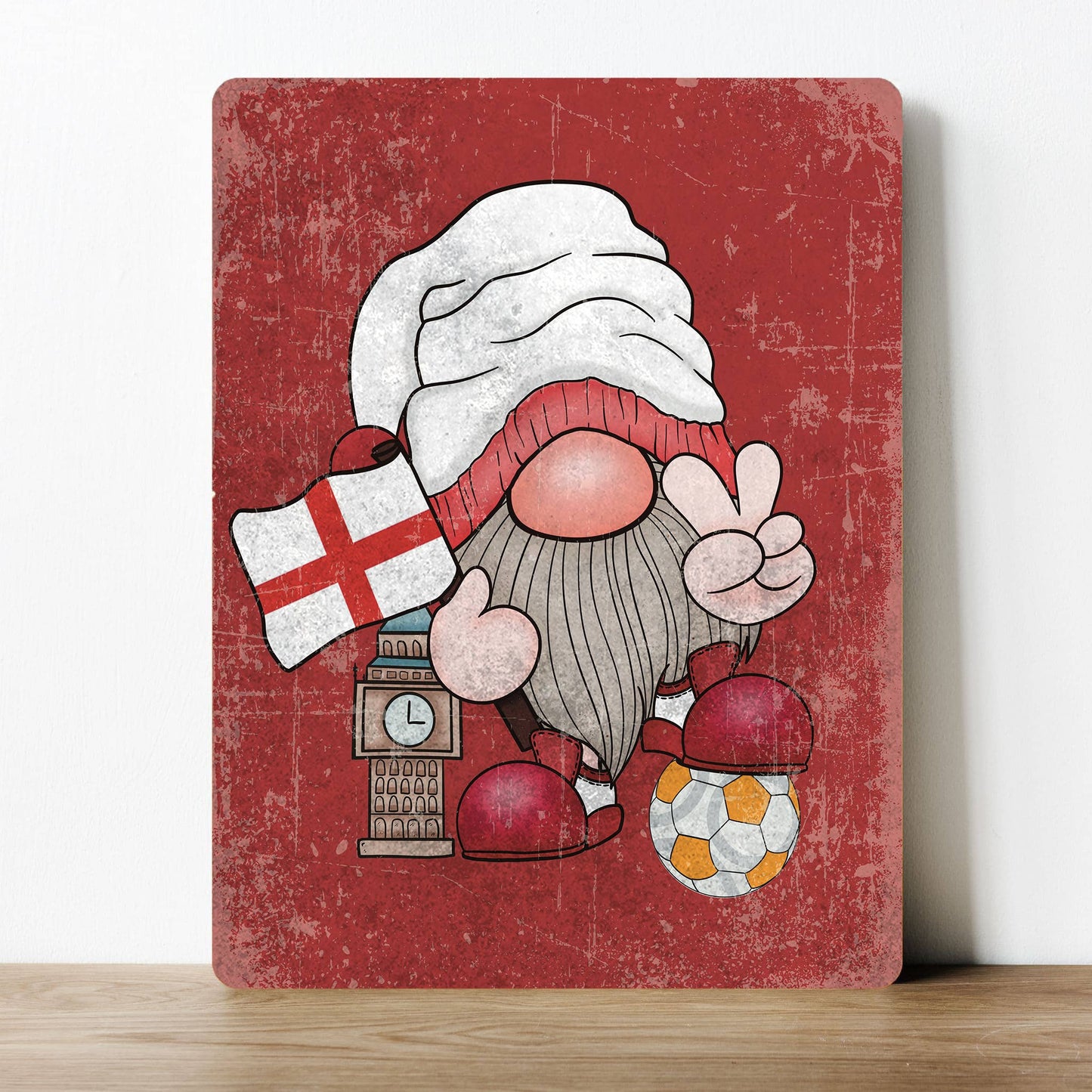 England Euros Football Gnome Gonk | Metal Sign Plaque