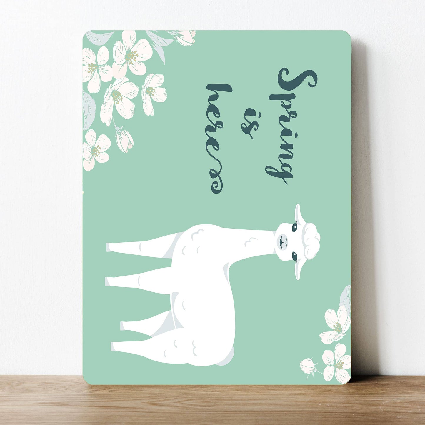 Spring is here Lamb Sheep Metal Sign Plaque