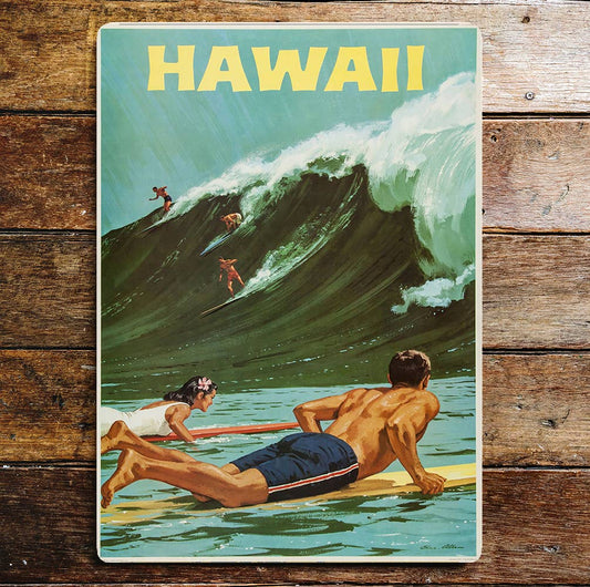 Hawaii Beach Life Surfing | Metal Sign Plaque