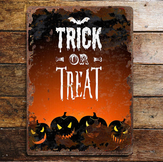 Halloween Trick Or Treat | Metal Wall Sign Plaque