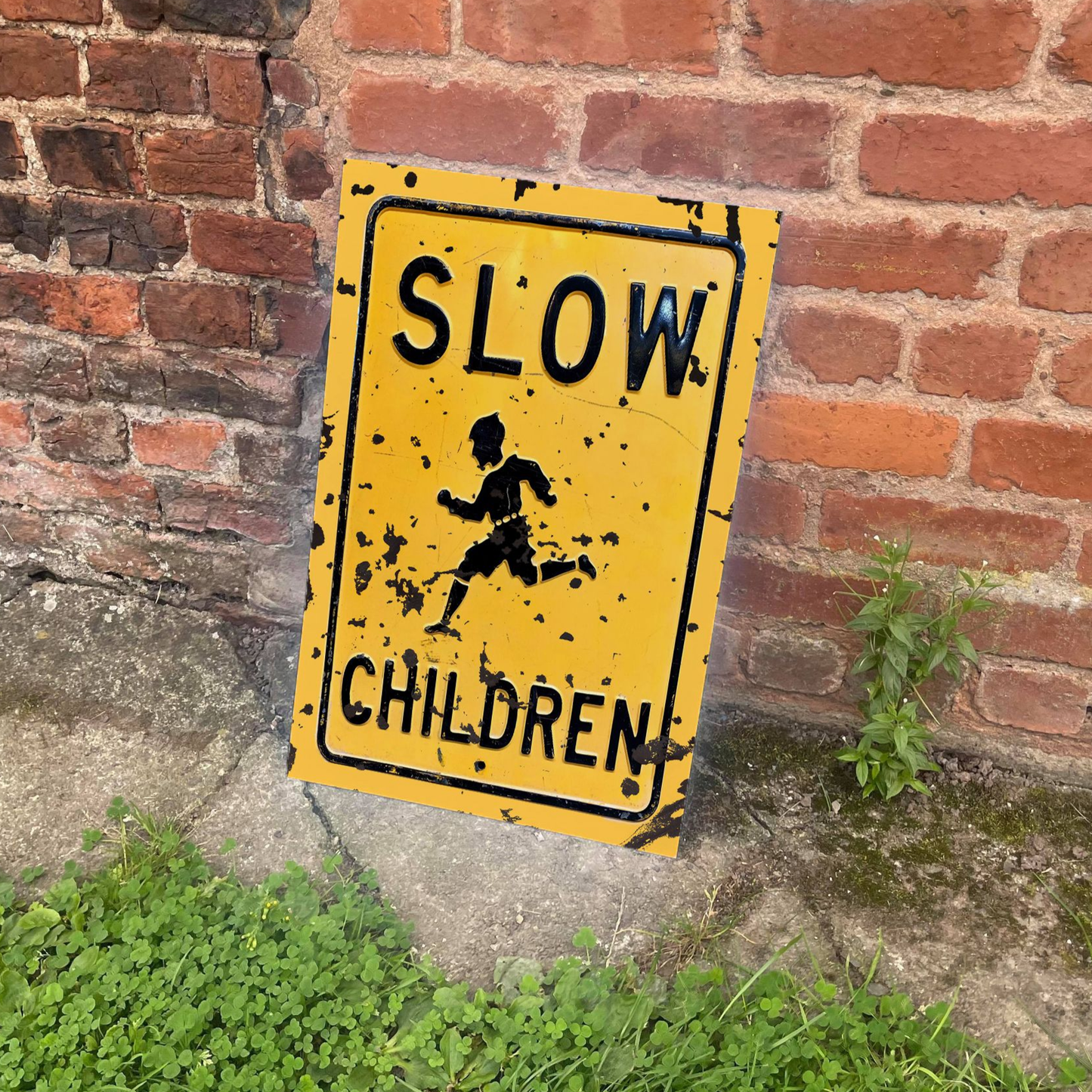Slow Children. street sign Metal Advertising Wall Sign