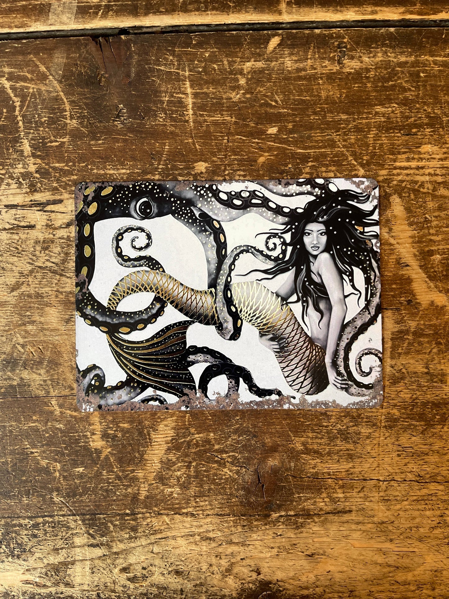 Mermaid Octopus | Metal Sign Plaque Sea Bathroom 2