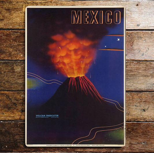 Mexico Volcano Paricutin | Metal Wall Sign Plaque