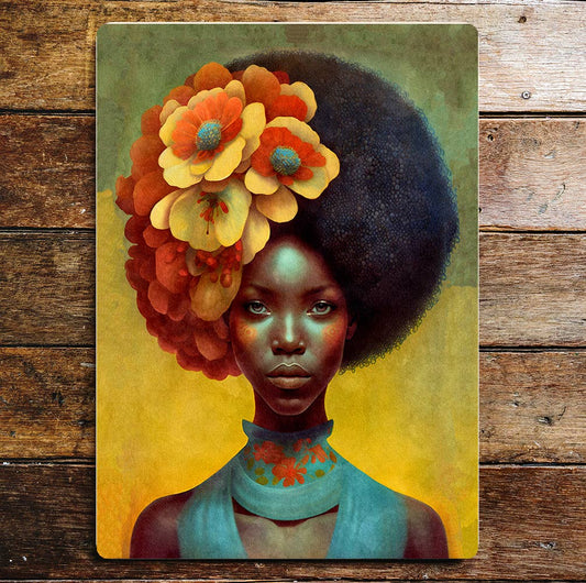 Stunning Woman Art Metal Sign Plaque