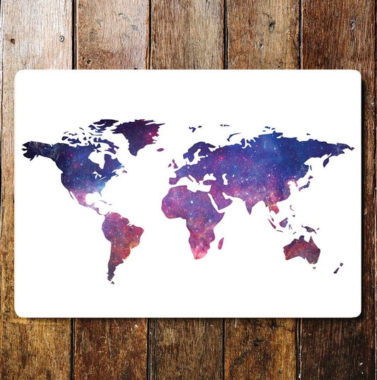 Purple And Red Map Metal Sign Plaque