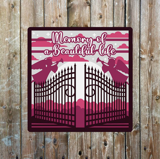 Angel Wings loving memory | Metal Sign  Square Plaque