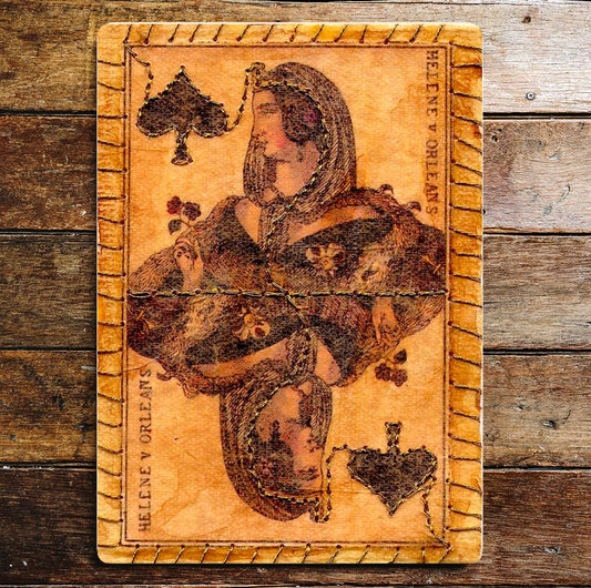 Vintage Playing Card Queen Of Spades | Metal Fine Art Sign